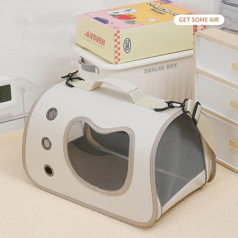 Bolsa para gato de estimação, bolsa portátil para cachorro, mochila respirável para transporte de cães pequenos, dobrável para gatos, bolsa de transporte para viagens em grandes espaços