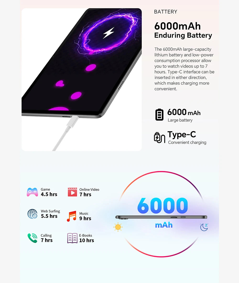 Tablet Teclast P30T Android 15 10.1" IPS Max 12GB RAM 128GB ROM T606 8-core 6000mAh Teclado/Capa/Mouse/Caneta/Fone de Ouvido/Suporte