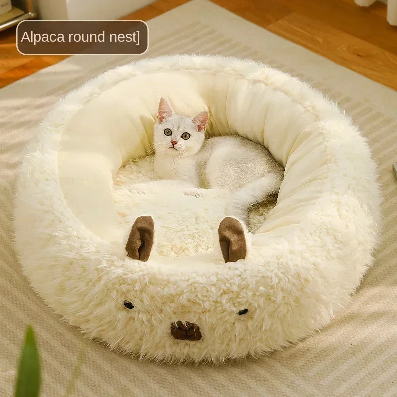 #For New alpaca cat bed winter warm dog bed deep sleep cat bed pet supplies cat sofa&