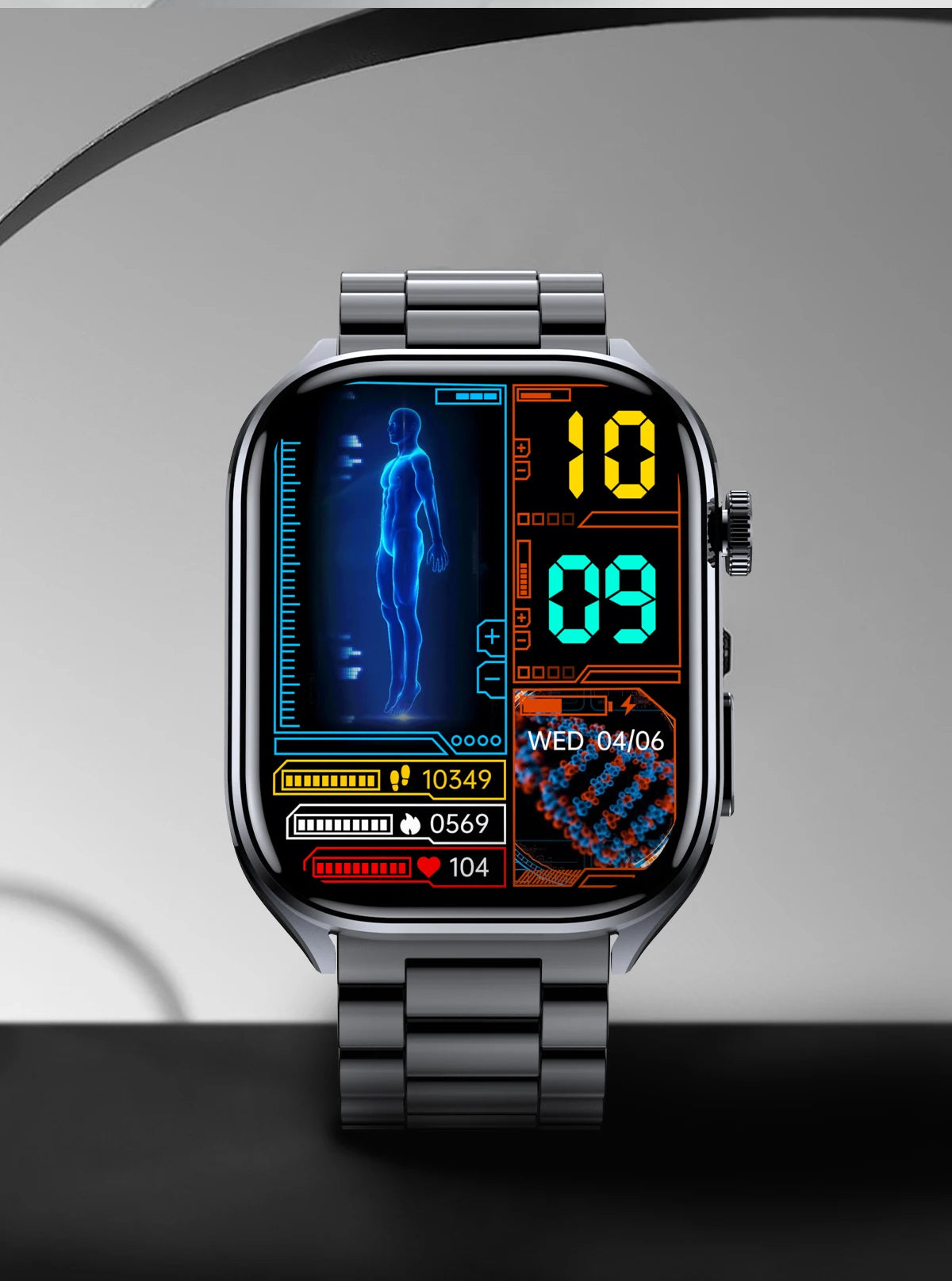Novo relógio inteligente masculino 2025, pressão arterial, saúde, oxigênio no sangue, ácido úrico, lipídios, rastreador de fitness, relógios Bluetooth, chamada, ECG, smartwatch