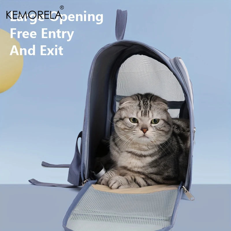 Mochila para transporte de animais de estimação KEMORELA Mochila grande para gatos Mochila transparente respirável Bolsa portátil Mochila para suprimentos para cães e gatos