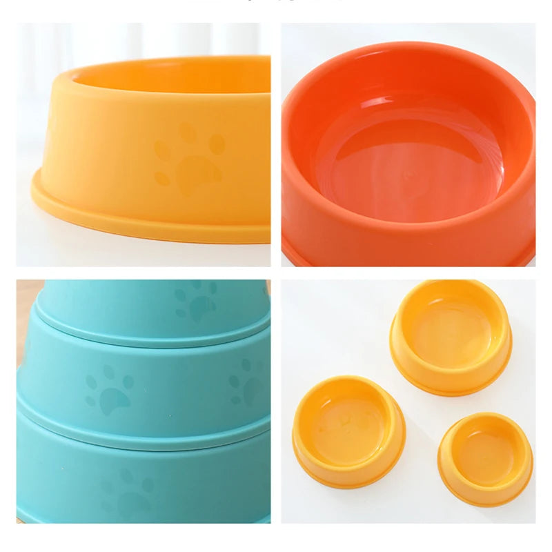 High Quality Pet Feeding Bowls For Cats And Dogs Solid Color Food Water Bowls Easy To Clean Wet & Dry Food Bowls Pet Supplies