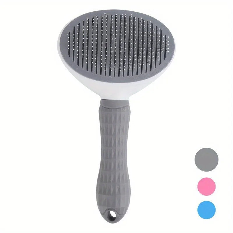 Pente de remoção de pelos de animais de estimação com um clique para limpeza sem esforço de cães e gatos - Escova flutuante para remoção de pelos com função automática