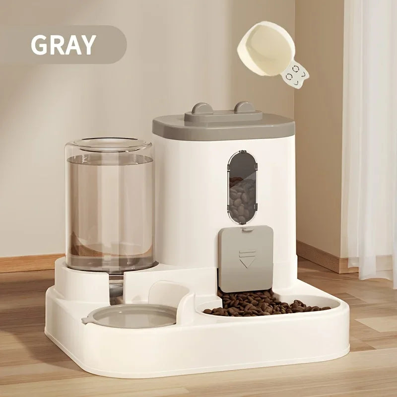 Dispensador de comida para gatos 2 em 1, água e comida integradas, totalmente automático, alimentador de comida e água, dispensador de água fofo