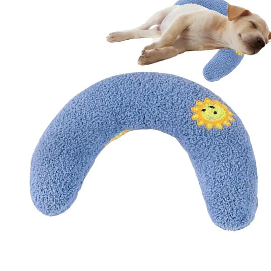 Almofadas para cães Almofada macia para cães Almofada decorativa Meio donut Brinquedo calmante para animais de estimação Almofada para filhotes Padrão bordado Almofada para cama de cachorro