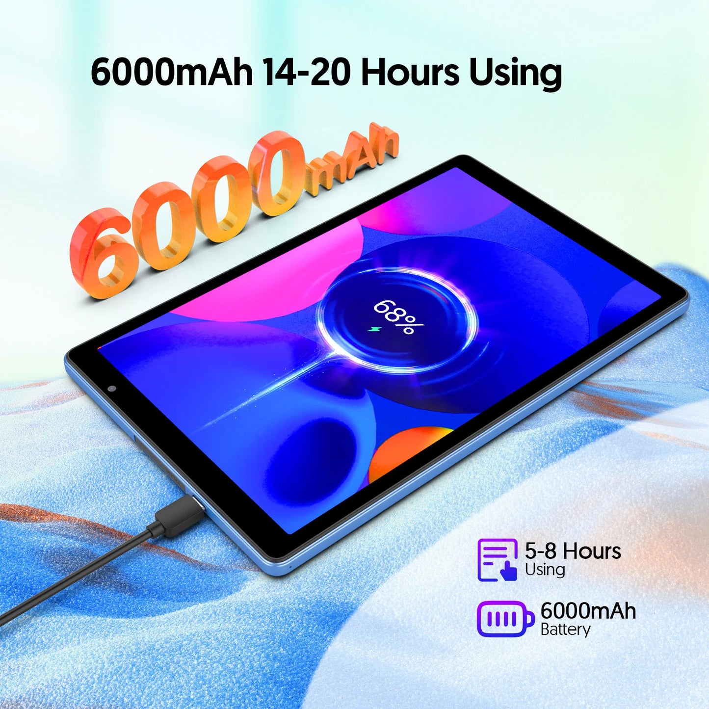 Tablet Android de 10 polegadas, 4 GB (expansão de memória 2 g + 2 g) RAM + 32 GB ROM, tela IPS de 1280 x 800, câmeras duplas, WiFi, Bluetooth, alto-falante duplo