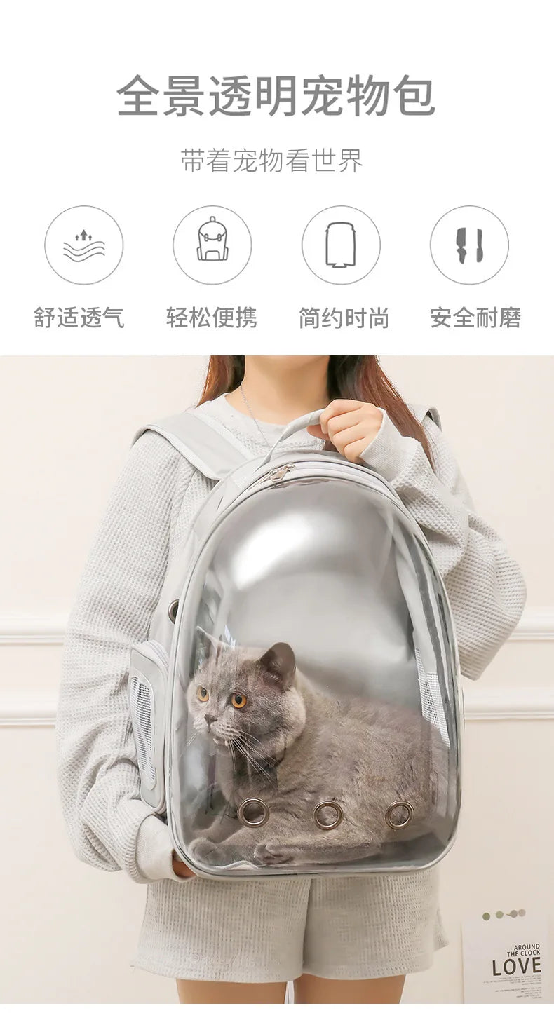 2025 Nova Cápsula Espacial Transparente Bolsa para Gatos Bolsa de Ombro Respirável Bolsa Portátil para Gatos Suprimentos para Animais de Estimação Mochila para Animais de Estimação