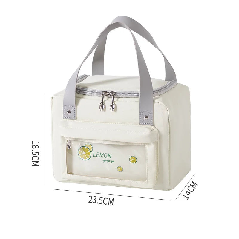 Lancheira térmica à prova d'água com isolamento térmico para mulheres e crianças, bolsa térmica Bento para piquenique ao ar livre, recipiente para armazenamento de alimentos