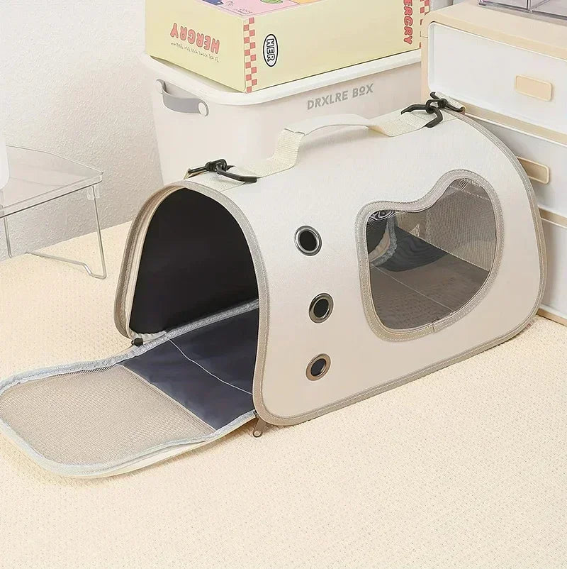 Bolsa de transporte para animais de estimação, dobrável, respirável e portátil premium, leve para cães e gatos pequenos, bolsa de ombro para transporte de gatos e gatinhos ao ar livre