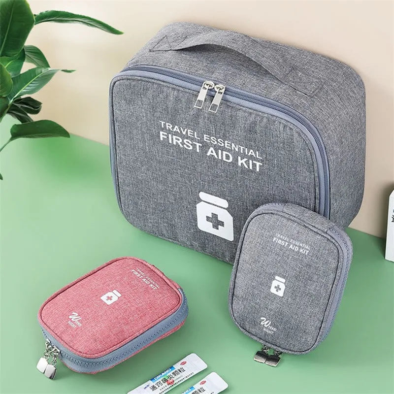 Kit de primeiros socorros para a família, 1 peça, portátil, para viagem, para uso externo, bolsa de armazenamento de medicamentos em camadas, grande capacidade, para uso doméstico