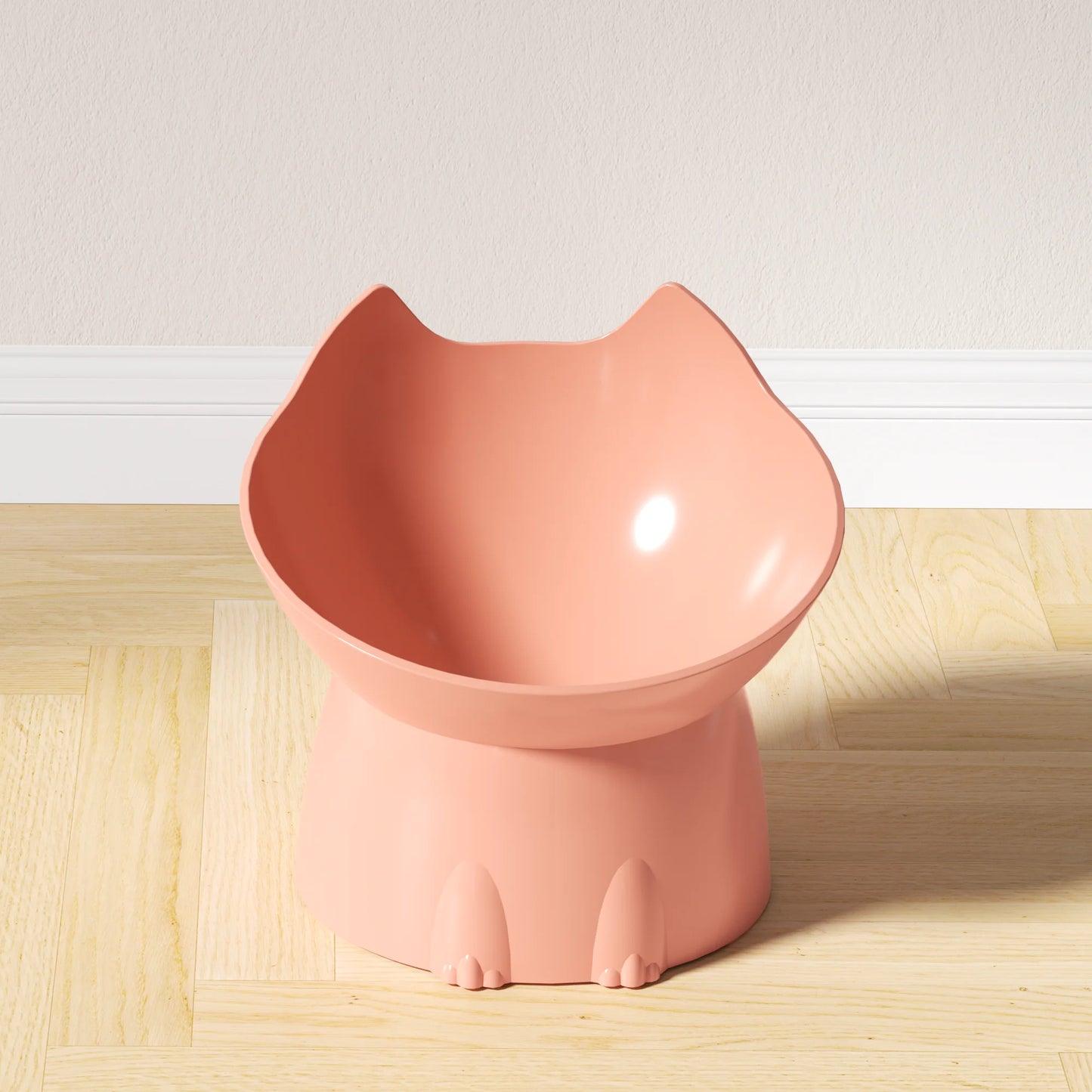 Tigela elevada para gatos WhiskerWare, 1 peça, tigela de plástico antiderrapante para alimentação de animais de estimação com borda inclinada, proteção para o pescoço e comida para gatinhos