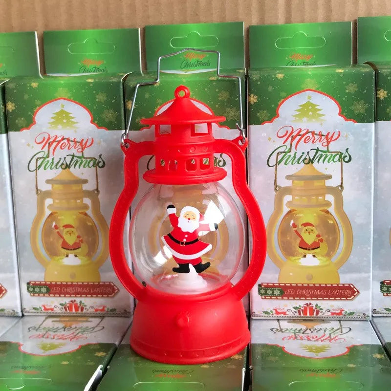 Lâmpada LED 2025 Decoração Natal Lanterna Portátil Papai Noel Árvore de Natal Luzes de Vento Pingente Navidad Natal Ano Novo Decoração