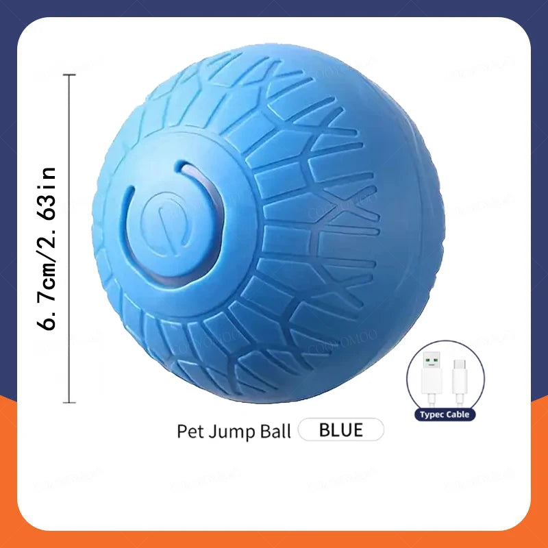 Bola de brinquedo inteligente para cachorro, brinquedo eletrônico interativo automático para animais de estimação, com rolamento, recarregável por USB, que salta para filhotes e cães grandes, brinquedo de mastigar