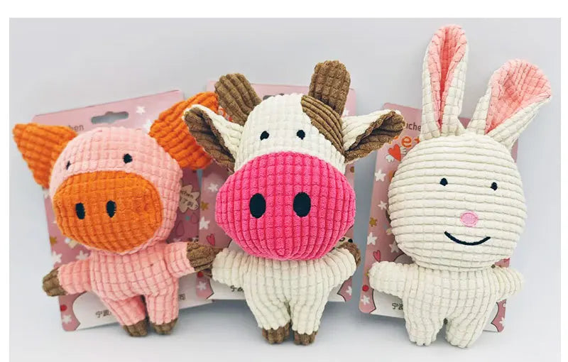 Brinquedo de pelúcia para cachorro, resistente a mordidas, com som estridente, para cães pequenos e grandes, filhotes de estimação, acessórios de treinamento, formato de animais fofos