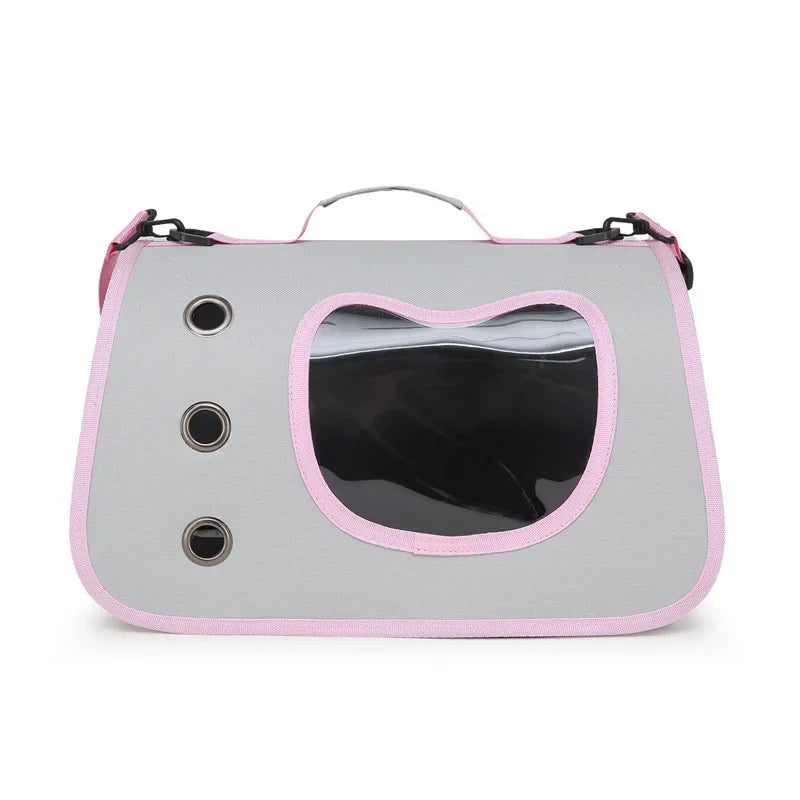Bolsas de ombro para gatos Bolsa de alta capacidade para gatos Dobrável Cápsula espacial de mão Malha respirável Bolsa transversal para animais de estimação Mochila para animais de estimação