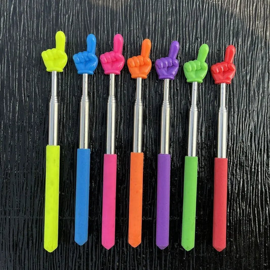 1 peça de aço inoxidável ferramentas de ensino design de dedo ponteiro de quadro branco bastão de ensino bastões de leitura de dedo apresentador portátil
