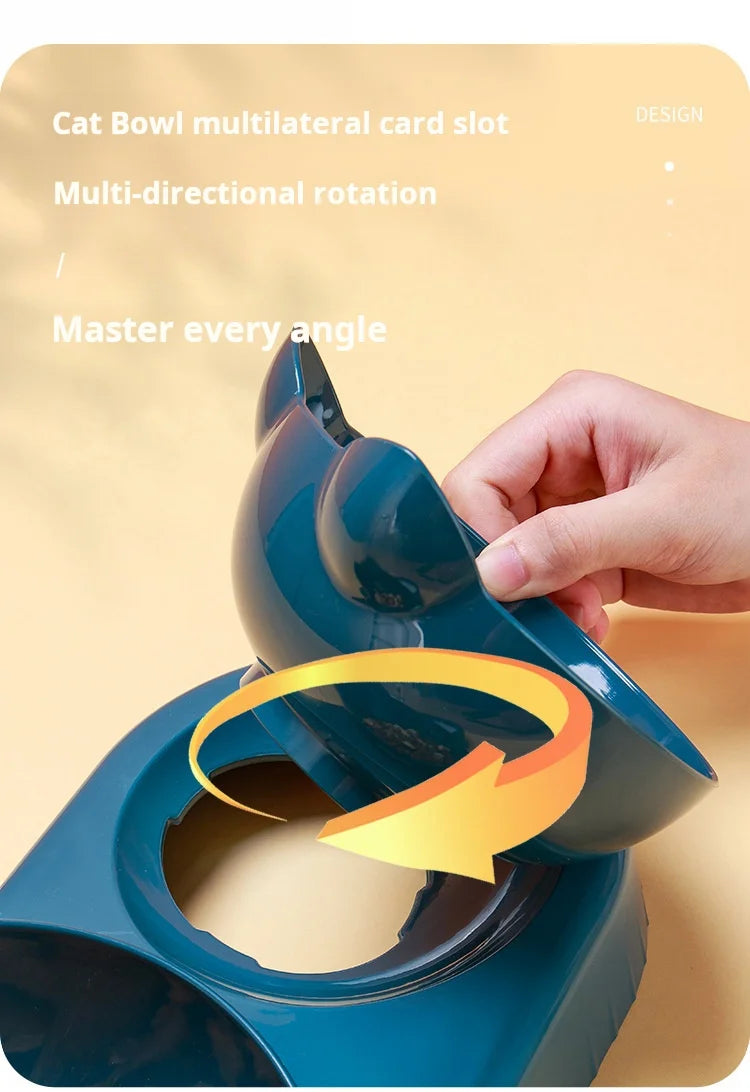 Tigelas para animais de estimação com alimentador de água, design 3 em 1 para orelhas, conjunto de tigelas de água e comida para gatos com garrafa de água por gravidade para proteção do pescoço