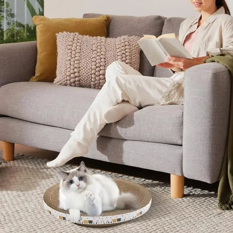 Arranhador de papelão para gatos, durável, em formato de tigela, de alta densidade, para gatos de interior, móveis para gatos de interior, poste para arranhar