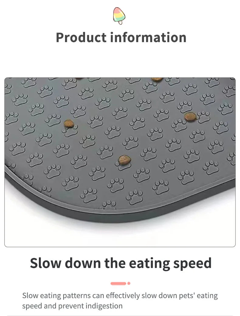 Tapetes para refeições de animais de estimação disponíveis em 6 cores, tapetes para alimentação de cães, tapetes para alimentação de cães de estimação, material de silicone, formato oval, fácil de limpar
