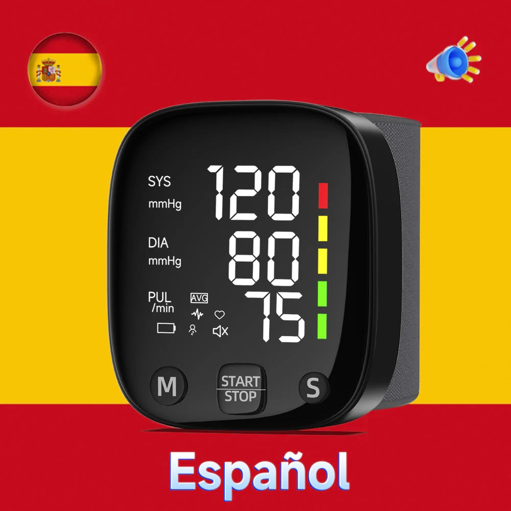 Monitor de pressão arterial digital de pulso recarregável Yongrow Esfigmomanômetro Tonômetro Tensiômetro Medidor de frequência cardíaca Monitor de pressão arterial