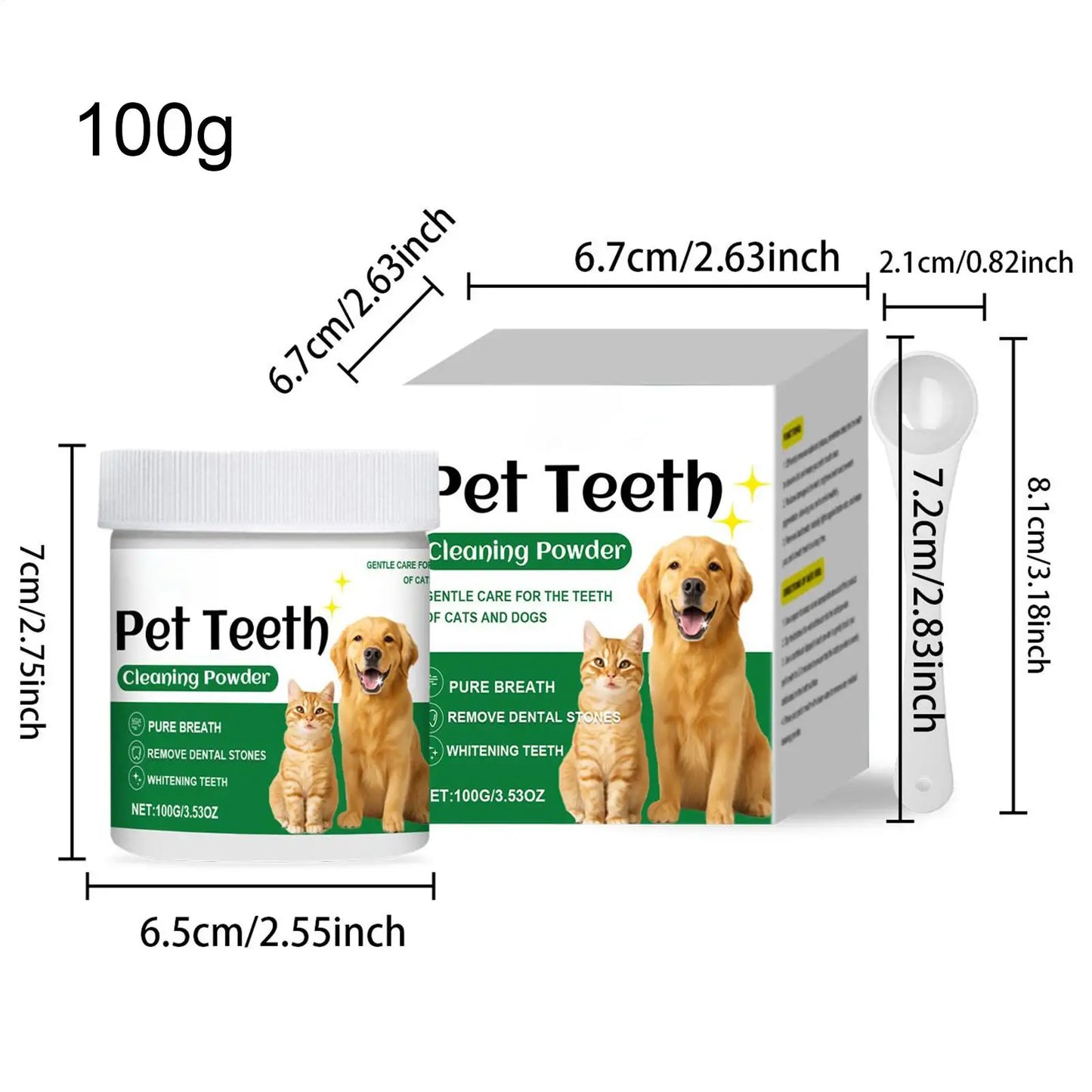 Pó para dentes de cães, removedor de mau hálito para dentes, produtos de limpeza suaves e duradouros, suprimentos para animais de estimação resistentes a odores