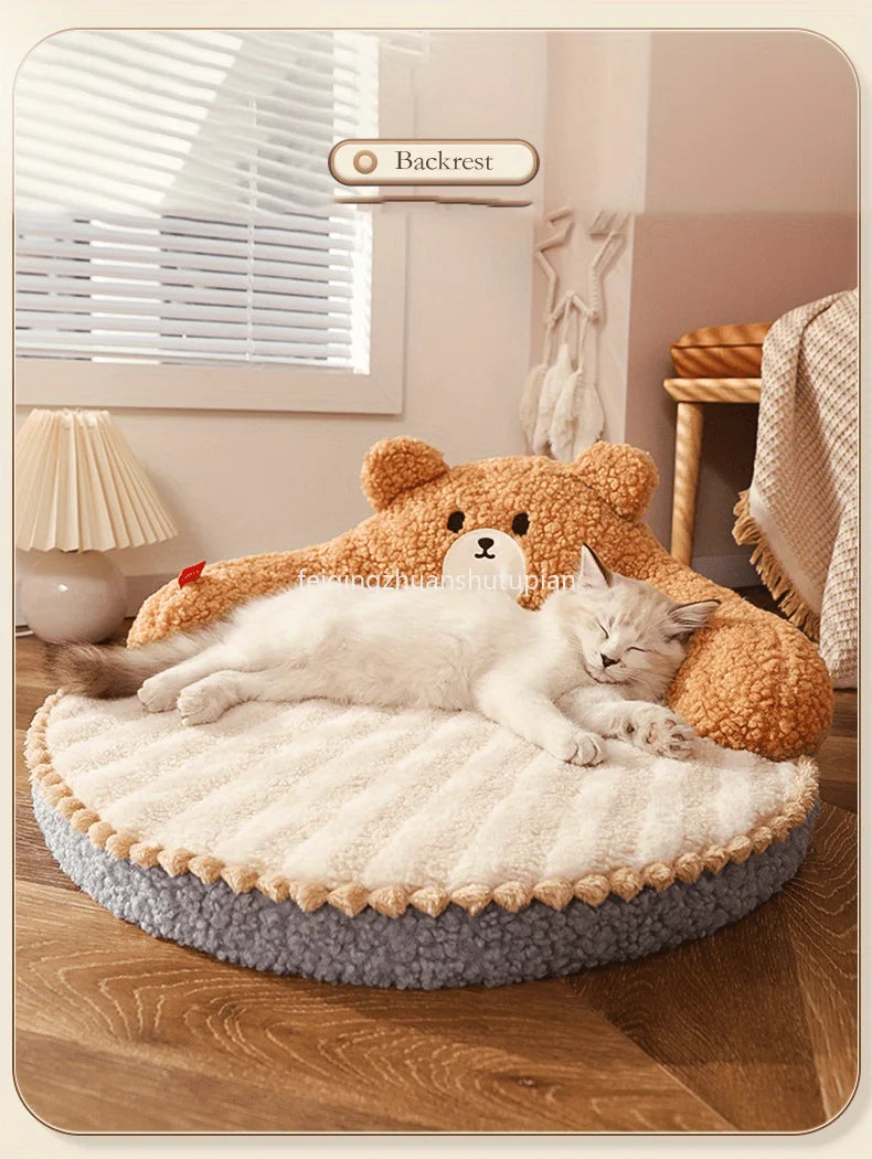 Soft Durable Round Cat Bed For Small Dogs And Cats - Removable Pet Mat And Mattress For Indoor And Outdoor Use