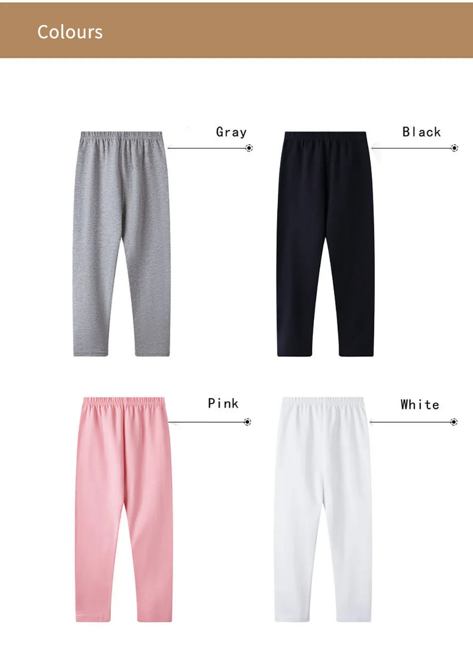 Kids Girl Leggings Soft Elastic Cotton Kids Leggings Solid Colour Girls Skinny Pants Comfortable wearable Kids Trousers Clothing