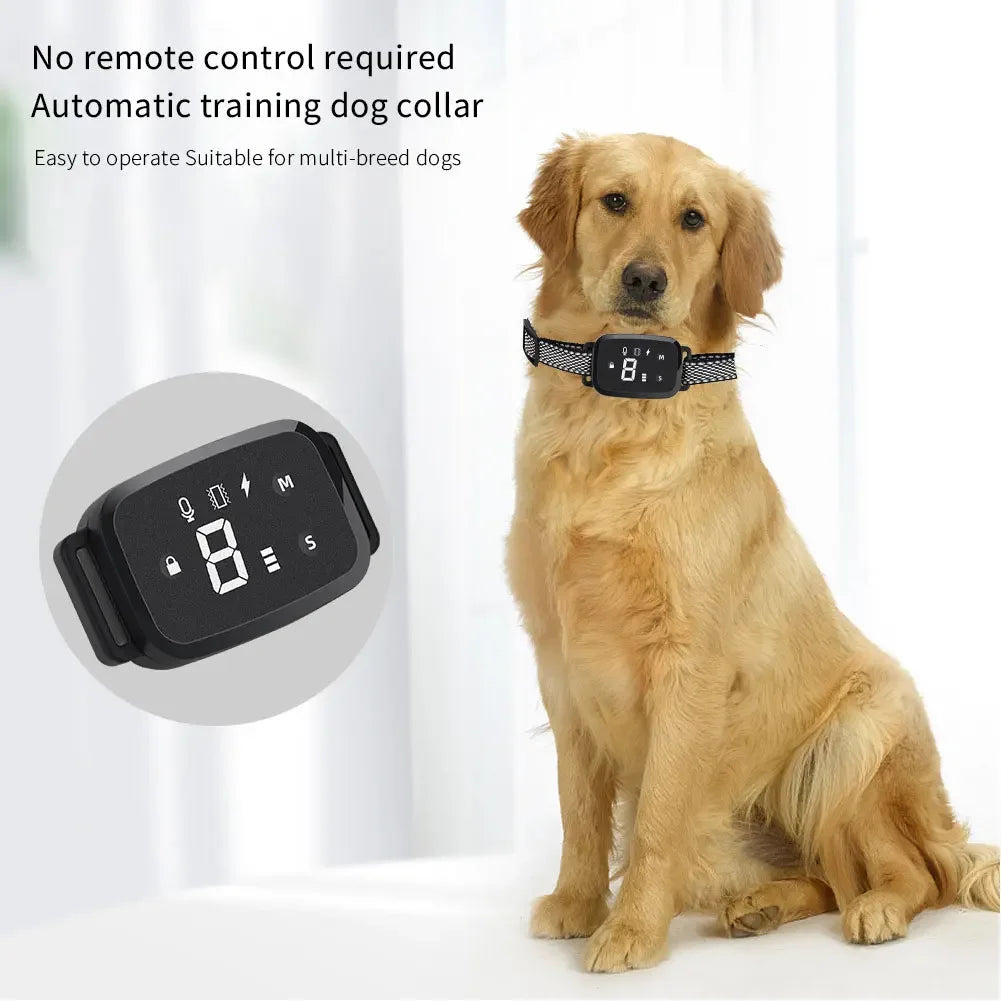 Smart Automatic Anti Barking Dog Collar HD Digital Display IP67 Waterproof Collar For Dog Rechargeable Bark Stopper Stop Barking