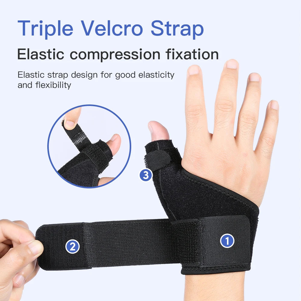 Faixa elástica de proteção da bainha do tendão com elasticidade ajustável para auxiliar na recuperação do polegar após lesão. Protetor de pulso.