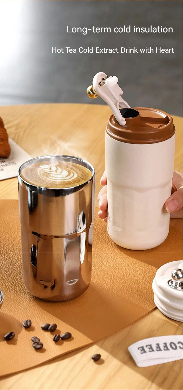 Garrafa térmica de aço inoxidável 450ml, com visor LED de temperatura, para café, mantém frio e quente, caneca térmica para viagem, garrafa térmica a vácuo