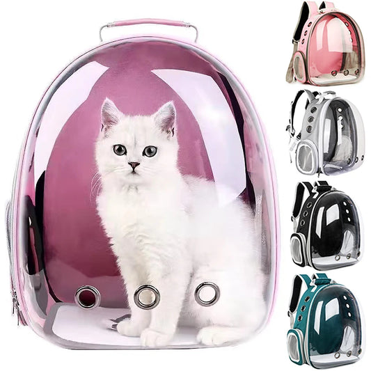 Mochila para transporte de animais de estimação, portátil, transparente, cápsula espacial, mochila para animais de estimação, bolsa de transporte para gatos, respirável, mochila para animais de estimação