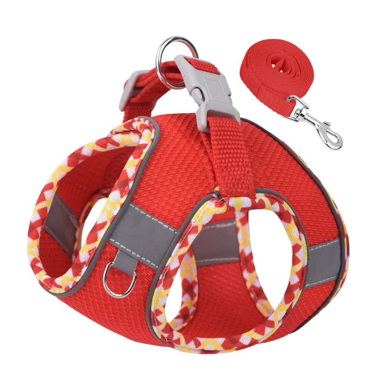 Outdoor Walking Pincher Dog Harness and Leash Set for Small Medium Dogs Chihuahua mascotas Vest Harnesses Pomerian Accessories
