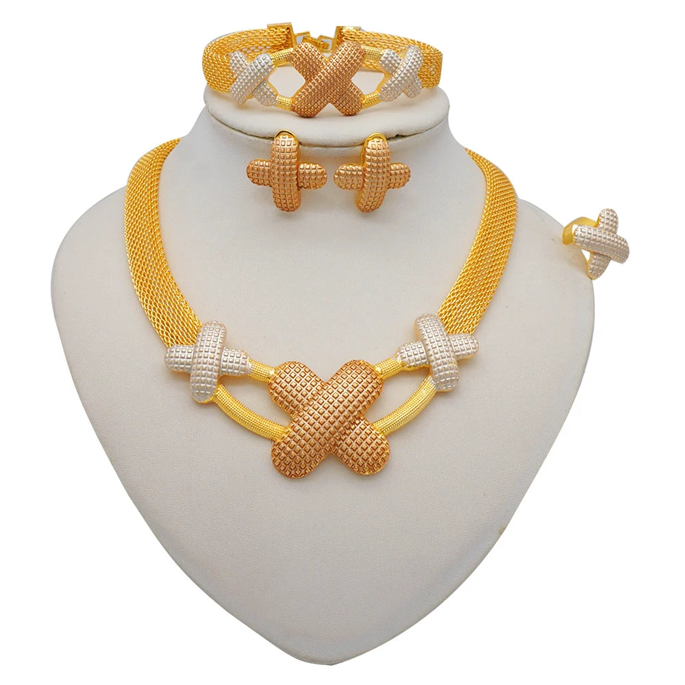 Conjuntos de joias finas 2023 para mulheres, presentes de casamento, colar, pulseira, brincos, anel, joias com contas africanas