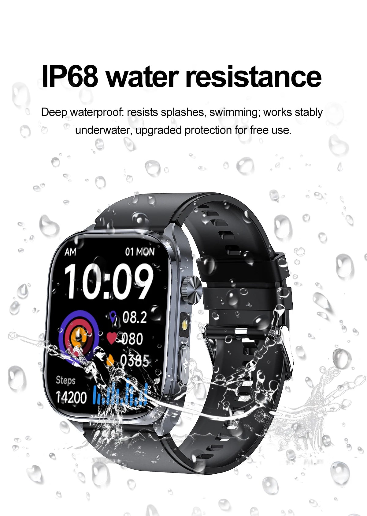 Novo relógio inteligente masculino 2025, pressão arterial, saúde, oxigênio no sangue, ácido úrico, lipídios, rastreador de fitness, relógios Bluetooth, chamada, ECG, smartwatch