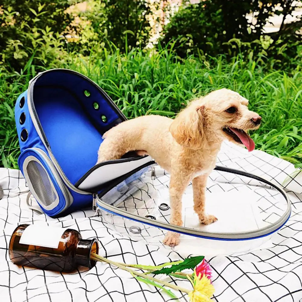 Mochila para animais de estimação para gatos Mochila de bolha respirável para gatos Cápsula espacial portátil para animais de estimação para viagens, caminhadas, acampamentos, viagens essenciais para animais de estimação