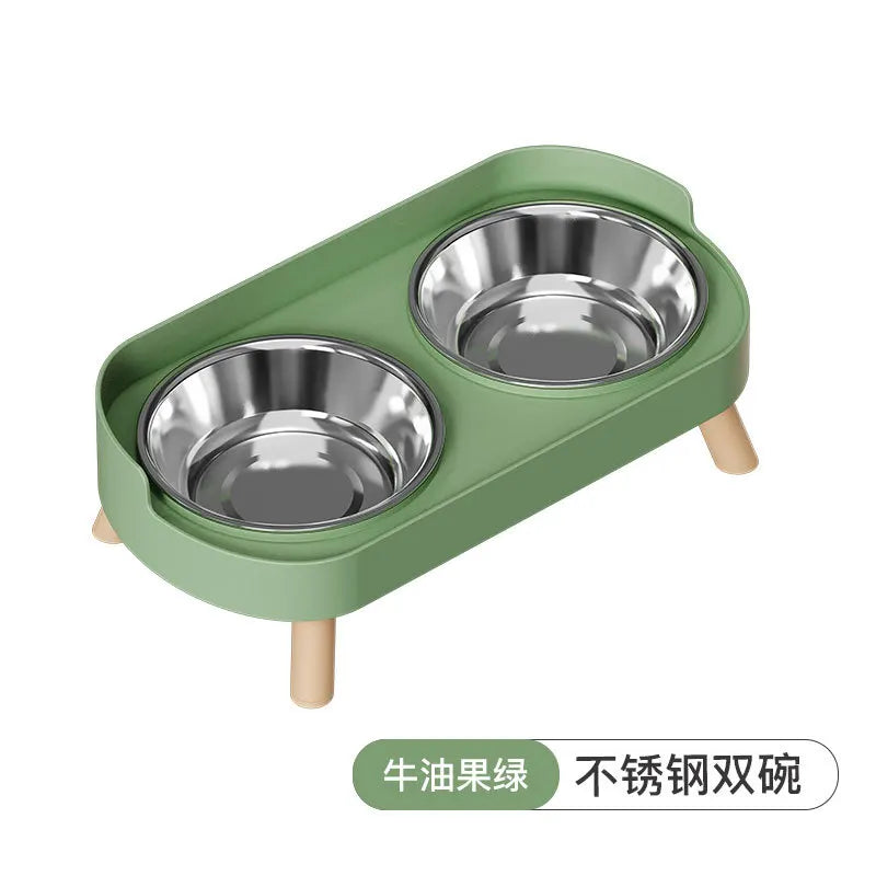 Tigela para animais de estimação, tigela dupla de plástico PP, tigela anti-morte, tigela integrada para água e grãos, tigela para cães, gatos e cães, tigela para água e grãos