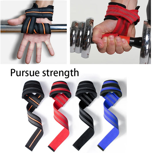 2 peças de alças de levantamento de peso para academia, luvas de fitness, faixas de pulso antiderrapantes, suporte para levantamento de peso, treinamento de levantamento de peso