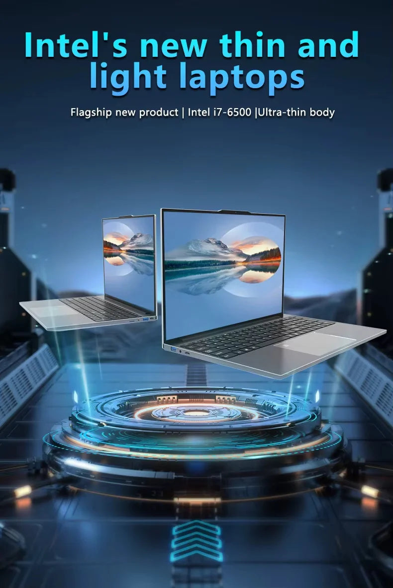 Computador portátil ultrafino Intel Core i7 6500U de 15,6" com Windows 11, 16 GB DDR4, SSD de 1 TB, notebook para jogos com desbloqueio por impressão digital