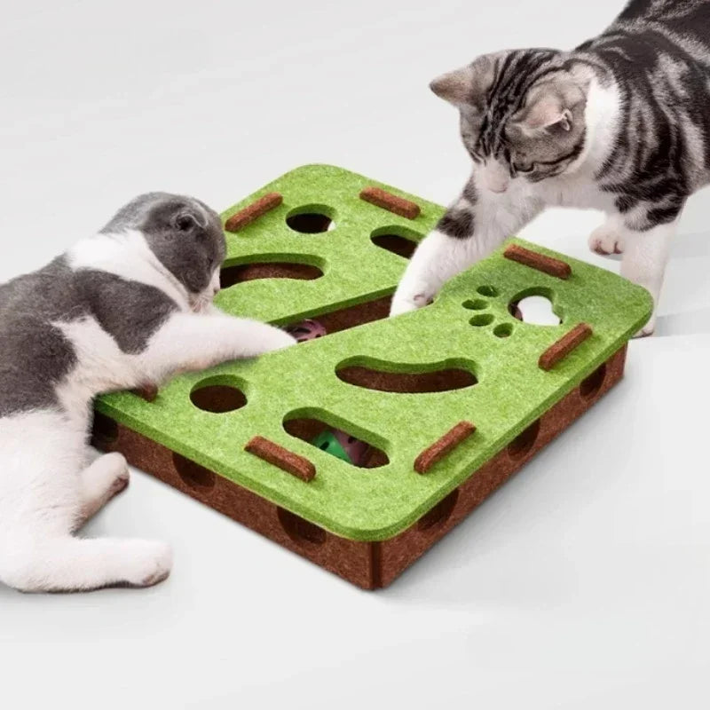 Brinquedos de quebra-cabeça interativos para gatos - Caixa de labirinto com estimulação mental e jogos sensoriais para gatinhos que vivem em ambientes internos | Quebra-cabeças divertido para gatos inteligentes