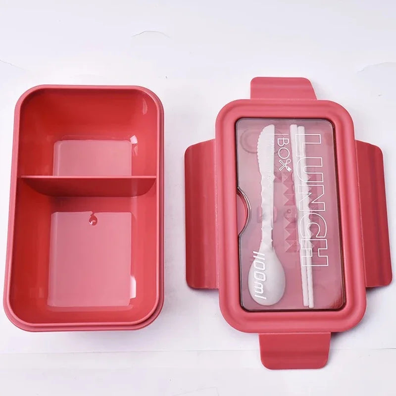 New Microwave  Lunch containers Box with Compartments  Bento Box Japanese Style Leakproof Food Container for Kids with Tableware