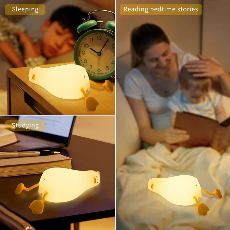 Luz noturna de silicone macio - USB recarregável, controle de toque, lâmpada de cabeceira regulável em 3 níveis para berçário, crianças, bebês e decoração de presentes