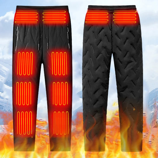 Calças aquecidas unissex, 10 zonas de aquecimento, calças elétricas aquecidas, 3 modos de temperatura, roupas elétricas de inverno à prova d'água