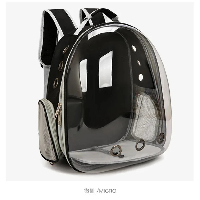 Mochila para gatos, bolsa respirável, cápsula transparente, portátil, para viagem ao ar livre, bolsa de ombro para animais de estimação, mochila para animais de estimação
