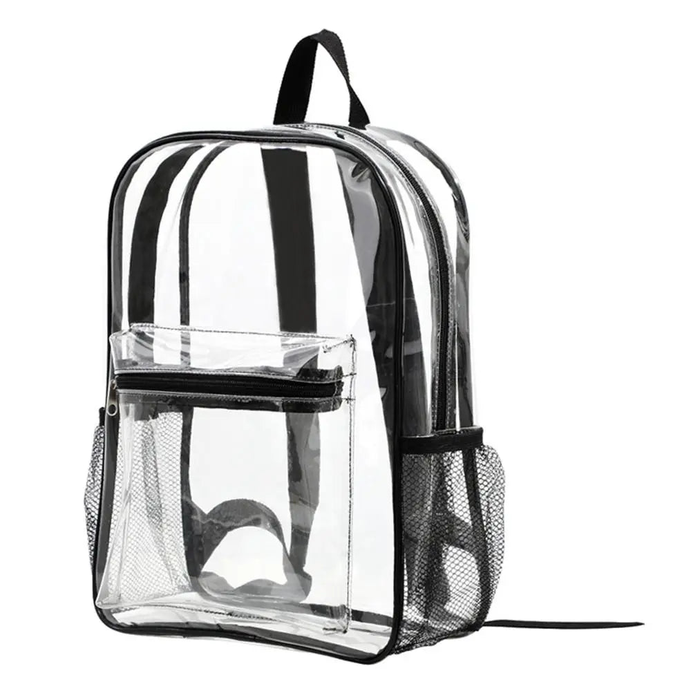 Mochila transparente de PVC para esportes ao ar livre, fitness, casual, viagem, visível, grande capacidade, à prova d'água, bolsa de ombro