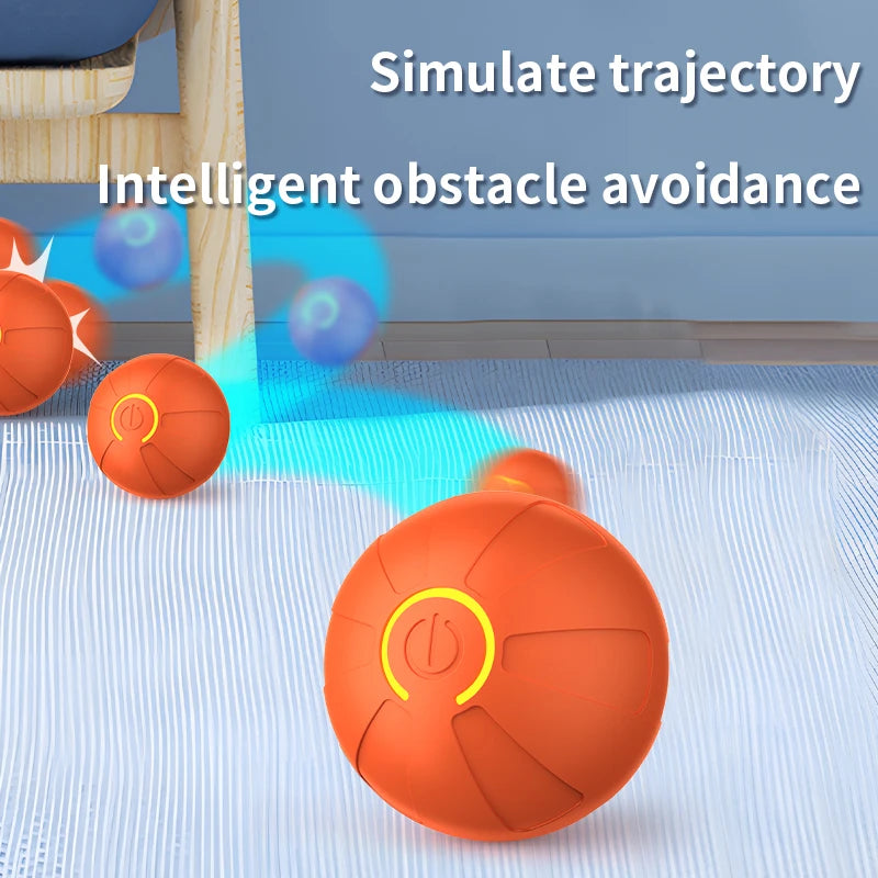 Bola de brinquedo inteligente para cachorro, brinquedo eletrônico interativo automático para animais de estimação, com rolamento, recarregável por USB, que salta para filhotes e cães grandes, brinquedo de mastigar