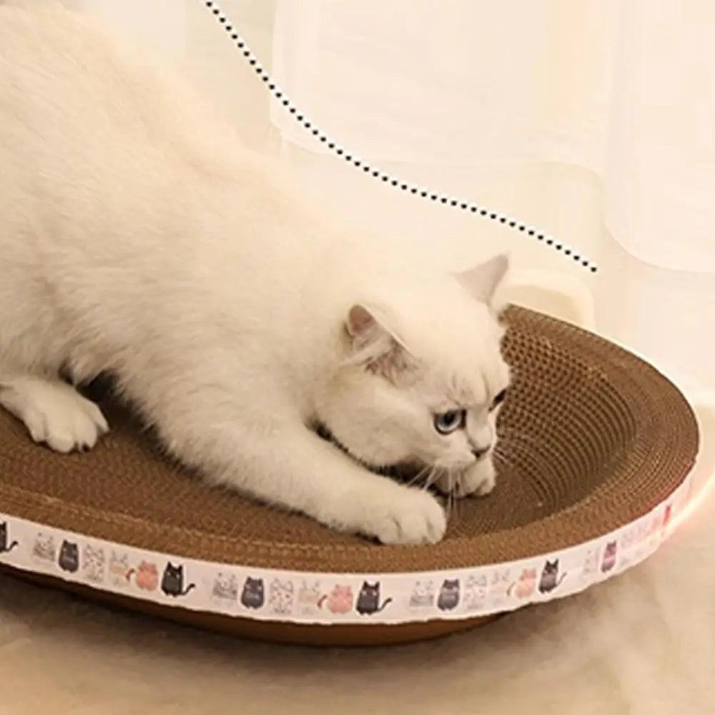Arranhador ondulado para gatos, redondo, oval, com garras de moagem, resistente ao desgaste, cama para gatos, acessórios para gatos
