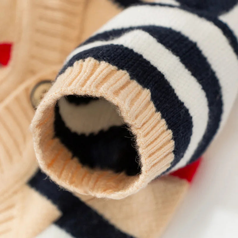 Roupas de luxo para cães Chihuahua Pet Cardigan listrado Suéter Bichon Frise Filhote de cachorro Gatinho Cachorro Casaco quente Acessórios para cães Gatos Roupa para animais de estimação