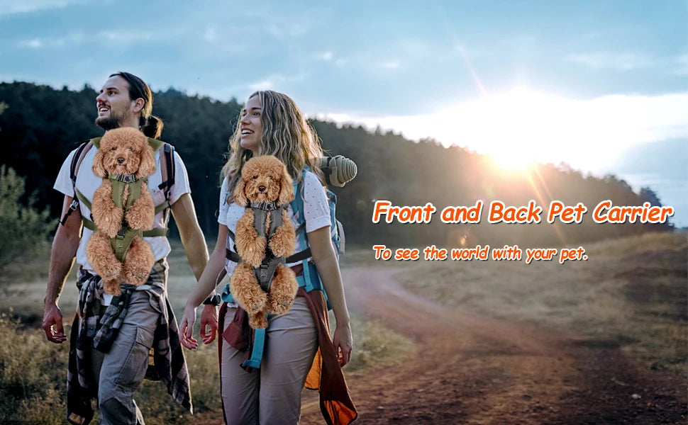 Mochilas de transporte frontal para animais de estimação, mochilas ajustáveis ​​com mãos livres para cães de pequeno e médio porte, respiráveis ​​e para gatos, bolsas de transporte para viagens ao ar livre