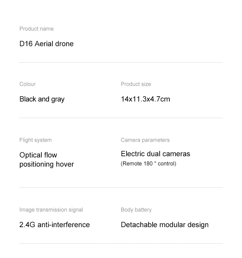 Mini drone Xiaomi D16 com câmera HD 8K ajustável de 180° e WiFi com fluxo de luz, drone de bolso para evitar obstáculos, quadricóptero RC