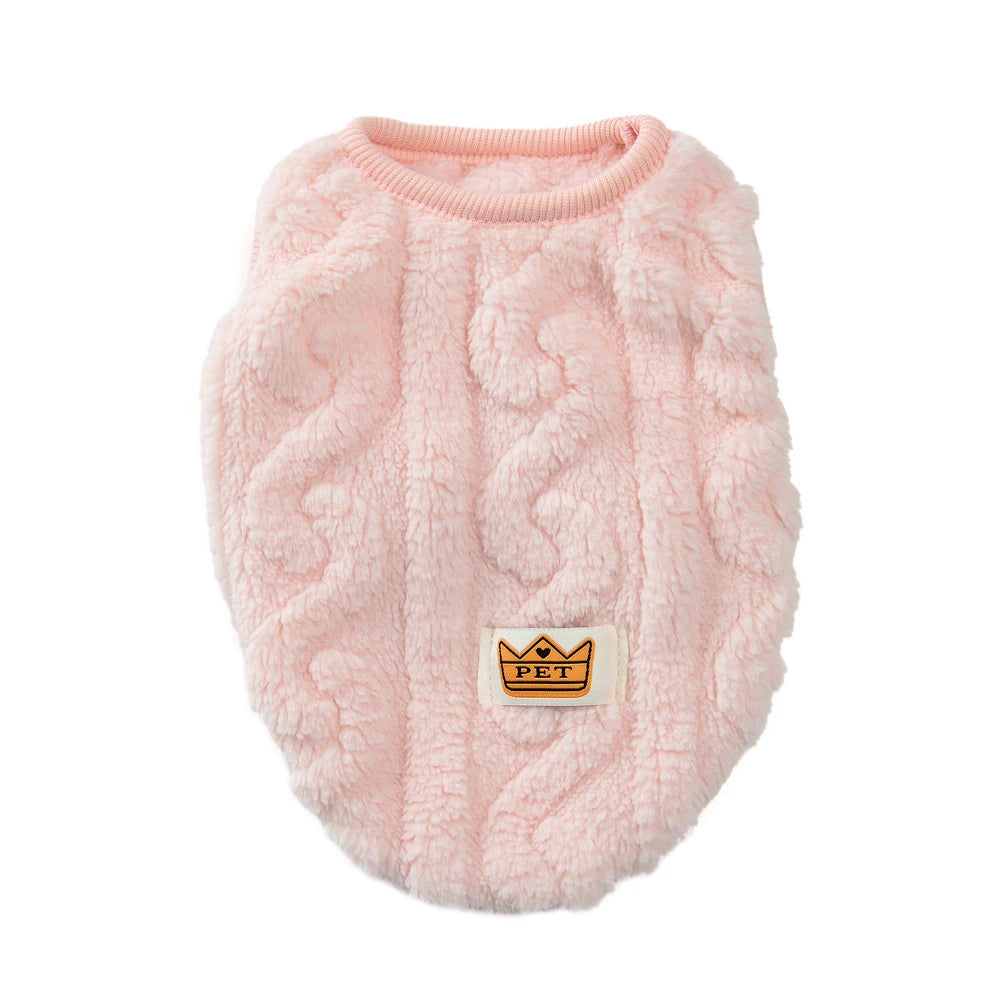 Roupas de lã macia para cães pequenos, suéter para gatos, outono e inverno, colete quente para filhotes, traje para buldogue francês e yorkshire
